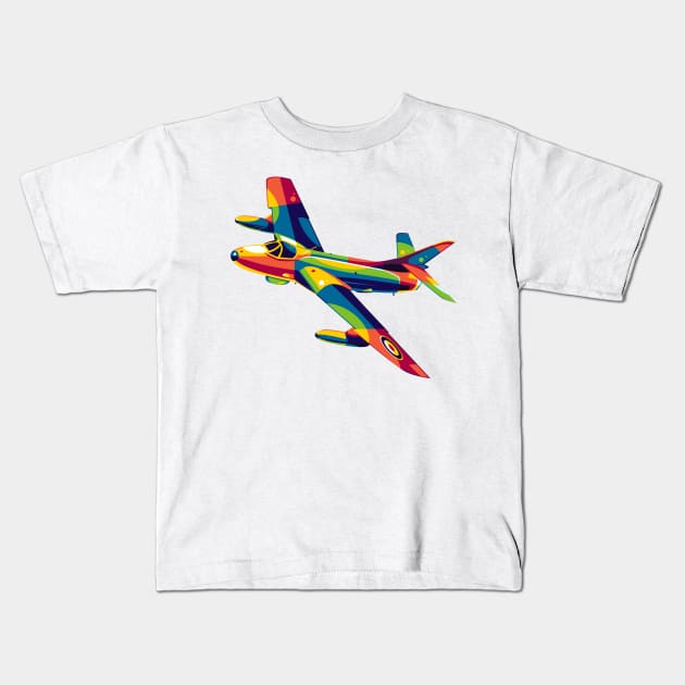 Hawker Hunter Flying Bird Kids T-Shirt by wpaprint